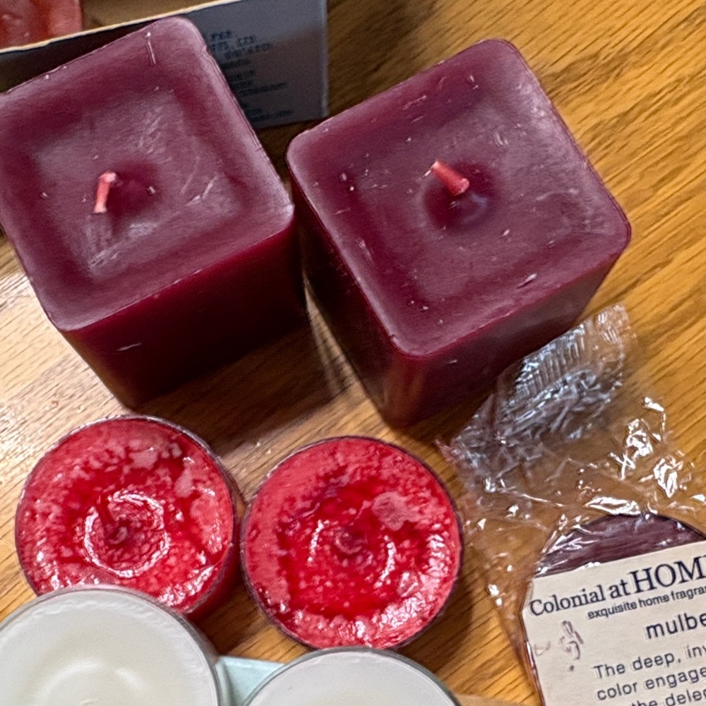 Partylite Assorted Tea Lights & Votive Candles - White, Burgundy, Deep Blue 34 - Picture 7 of 9